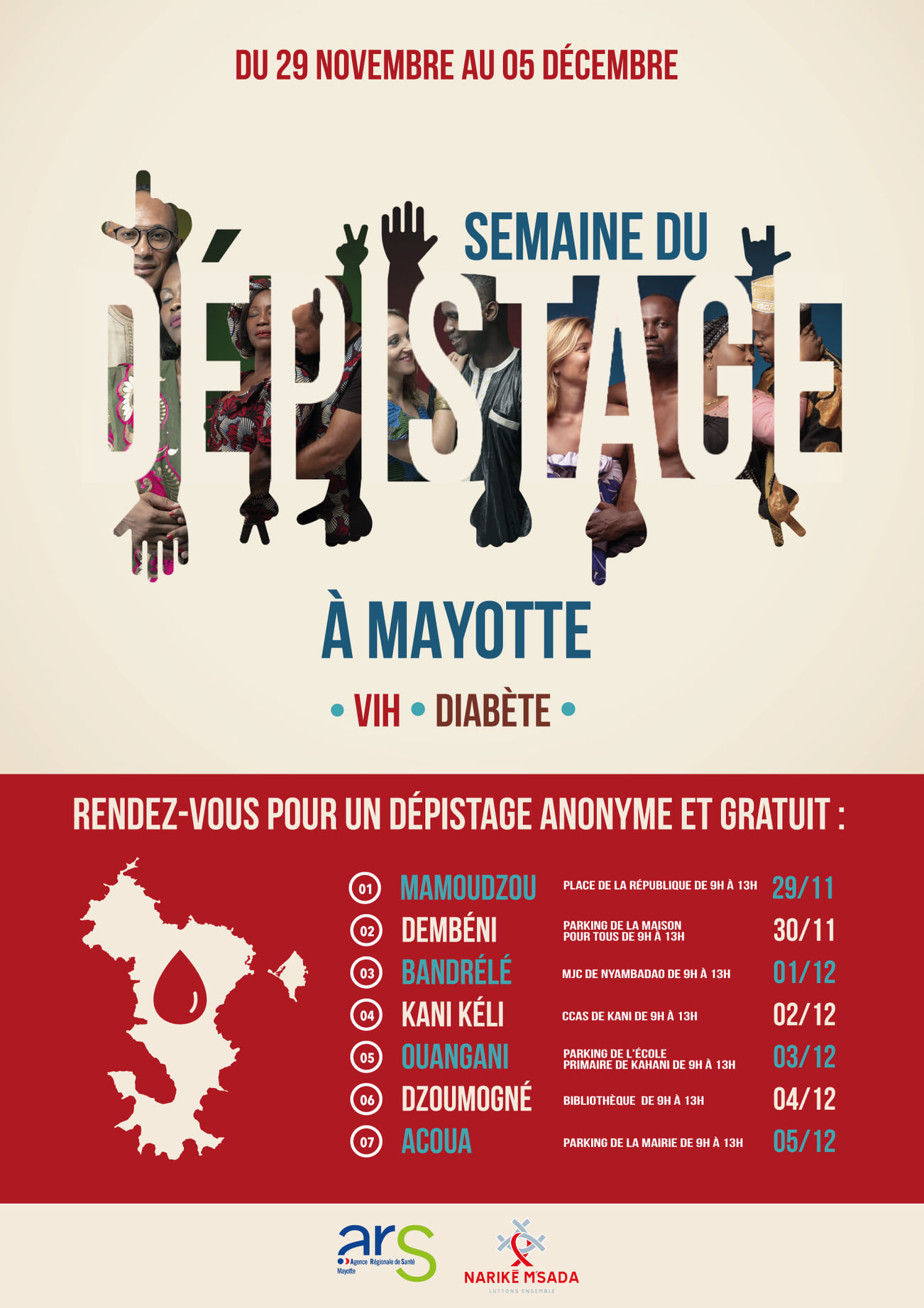 Une semaine de dépistage VIH et Diabète avec l’ARS et Nariké M’sada