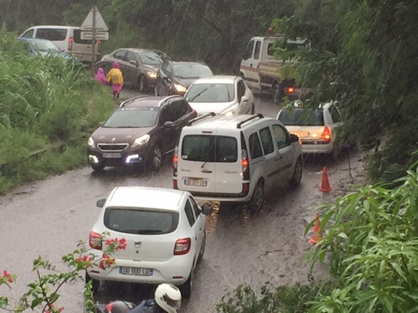 Des branches sur la route Côte Sogéa