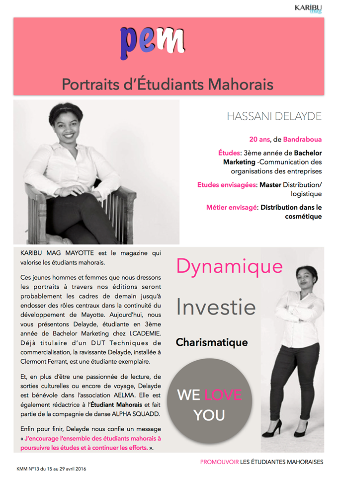 Delayde Hassani une étudiante dynamique