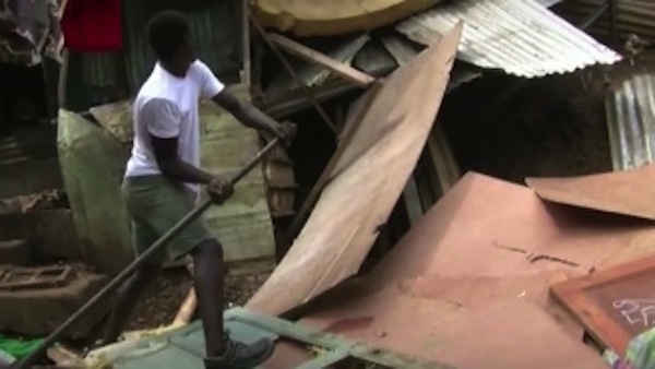 Destruction d’une case sur un terrain privé