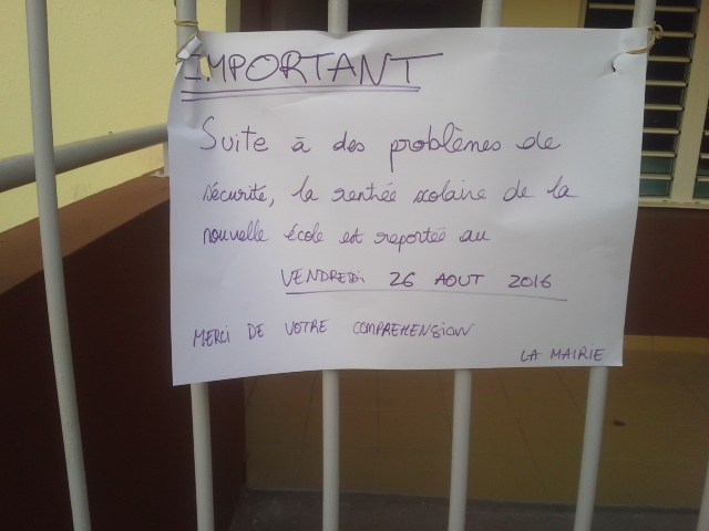 Problème à la nouvelle école de Tsararano fermée