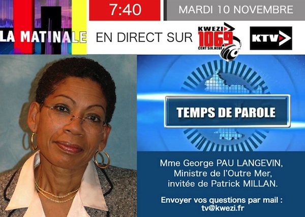 Erratum : George Pau-Langevin, invitée de la matinale mercredi