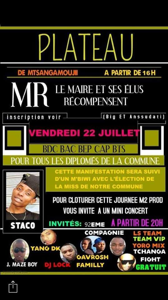 La commune de Mtsangamouji met à l’honneur ses étudiants