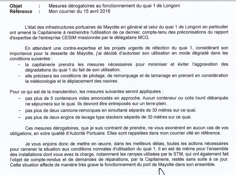 Utilisation du Quai numéro 1 en mode dégradé