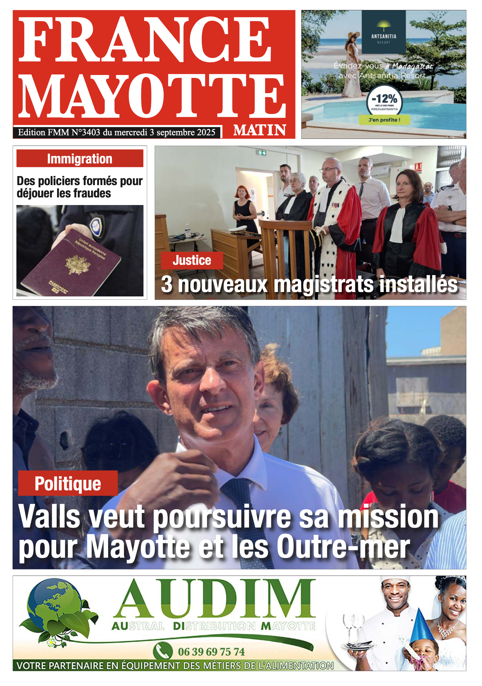 Votre France Mayotte Matin vient de paraître