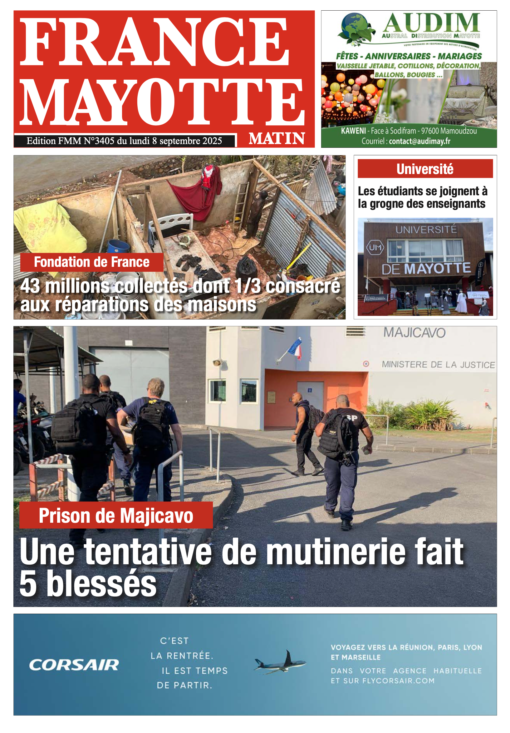 Votre France Mayotte Matin vient de paraître