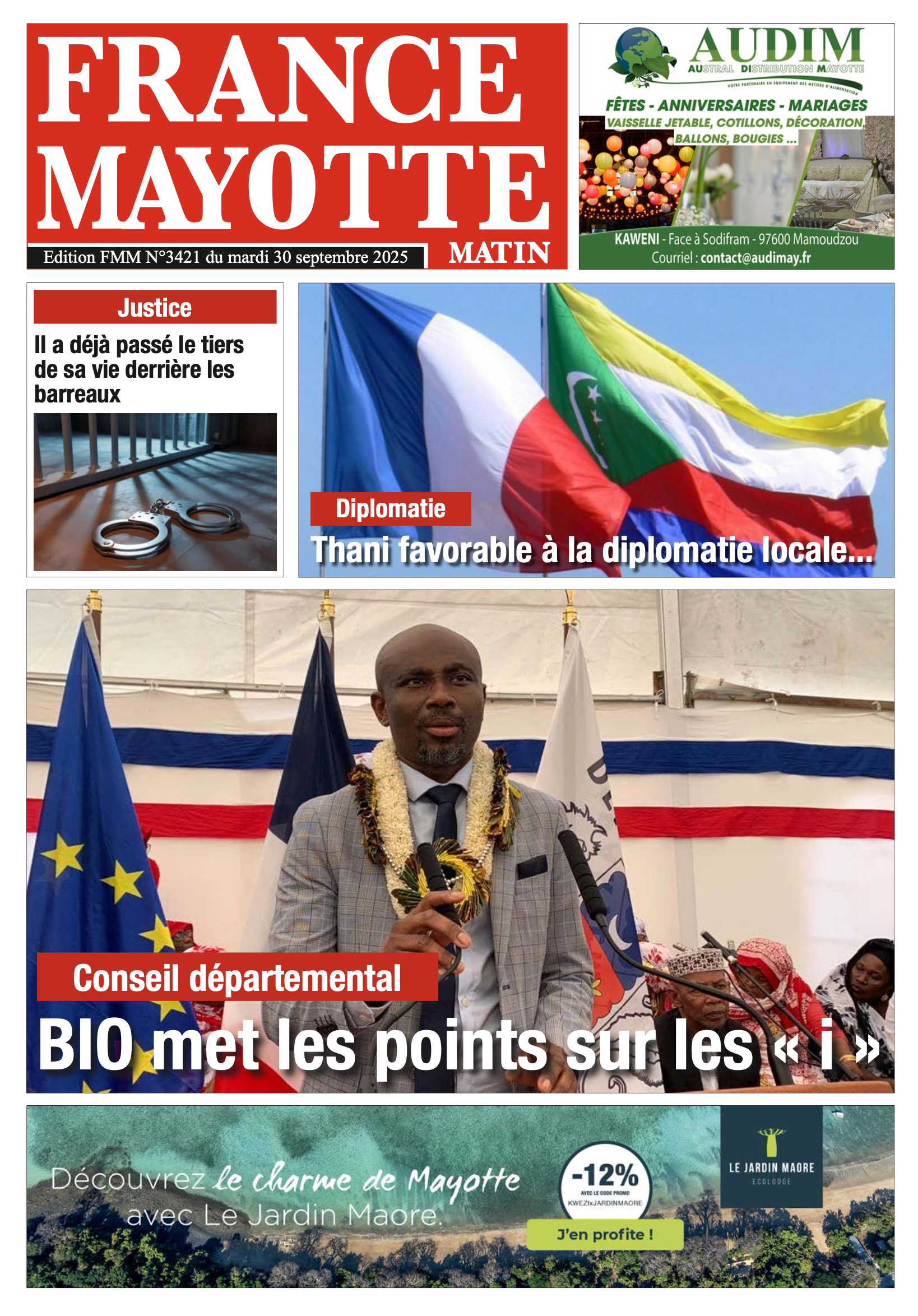 Votre France Mayotte Matin vient de paraître