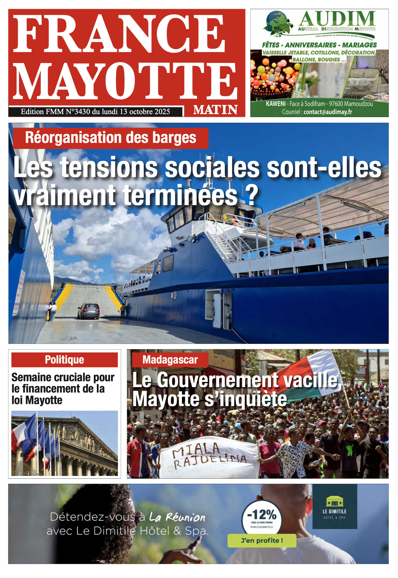 Votre France Mayotte matin vient de paraître