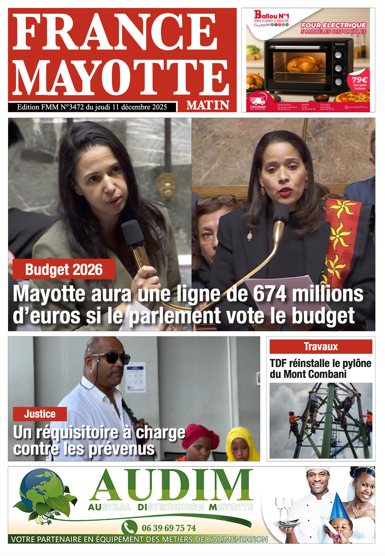 Votre France Mayotte matin vient de paraître