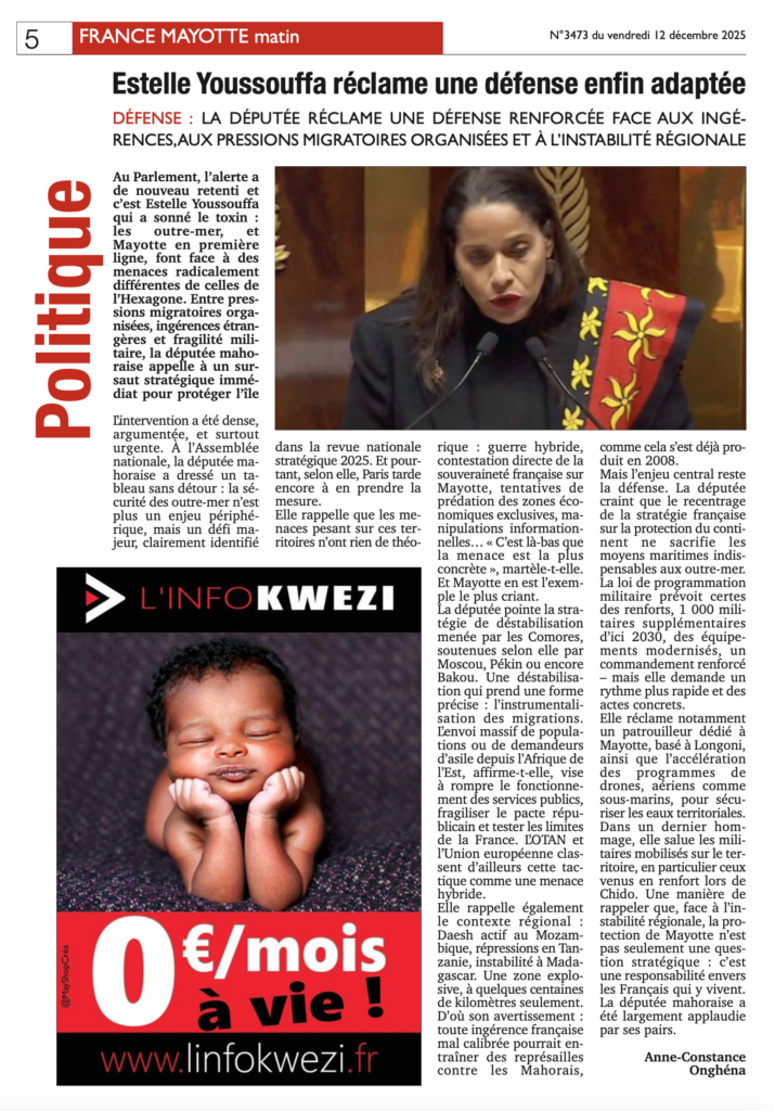 Votre France Mayotte Matin vient de paraître 1 Capture decran 2025 12 12 a 03.47.06