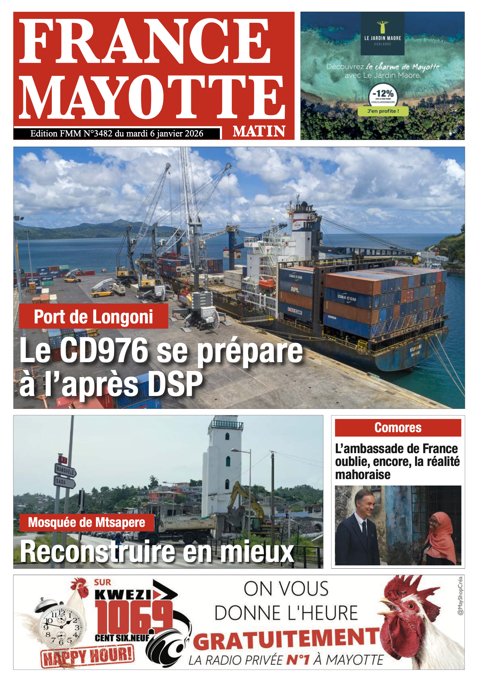 Votre France Mayotte Matin vient de paraître
