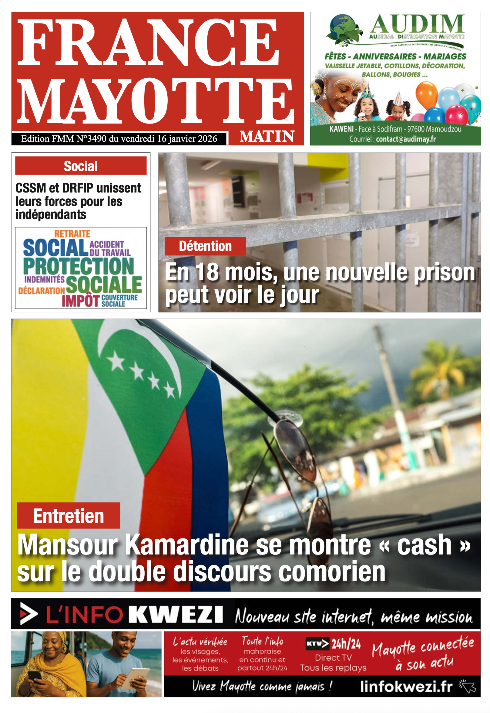 Votre France Mayotte Matin vient de paraître