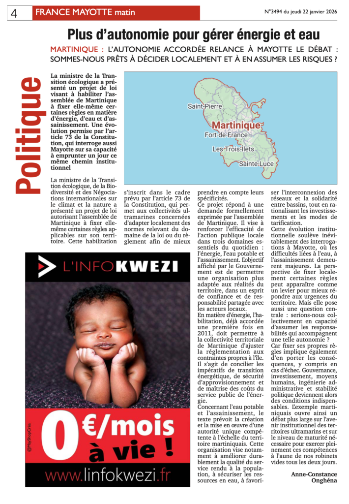 Votre France Mayotte Matin vient de paraître 1 martinique