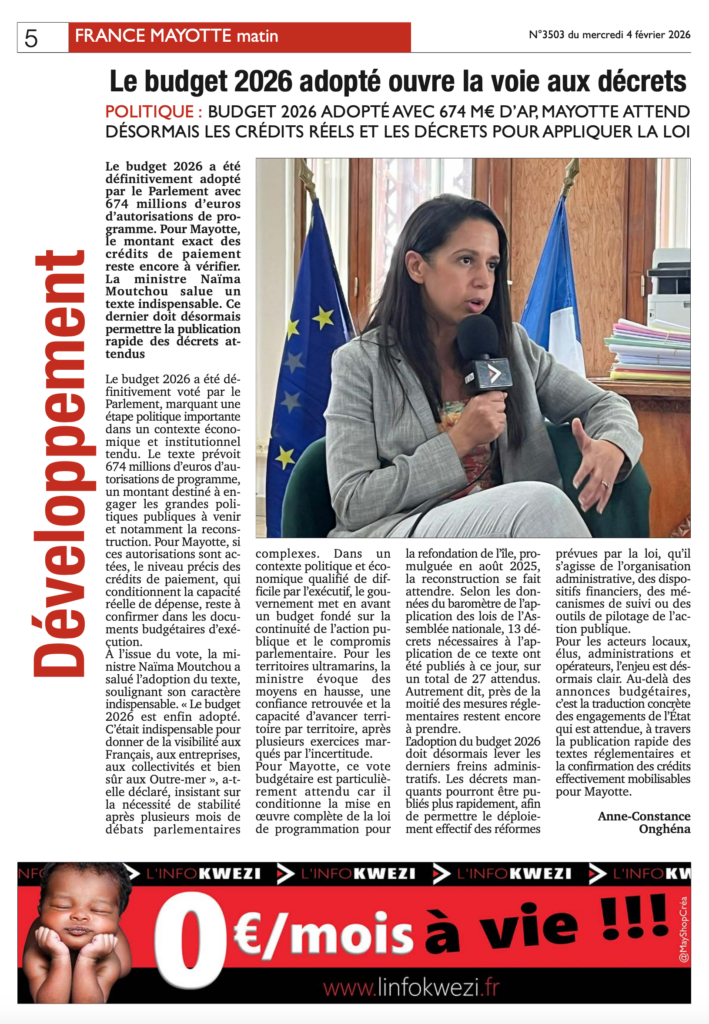Votre France Mayotte Matin vient de paraître 1 Capture decran 2026 02 04 a 03.30.47