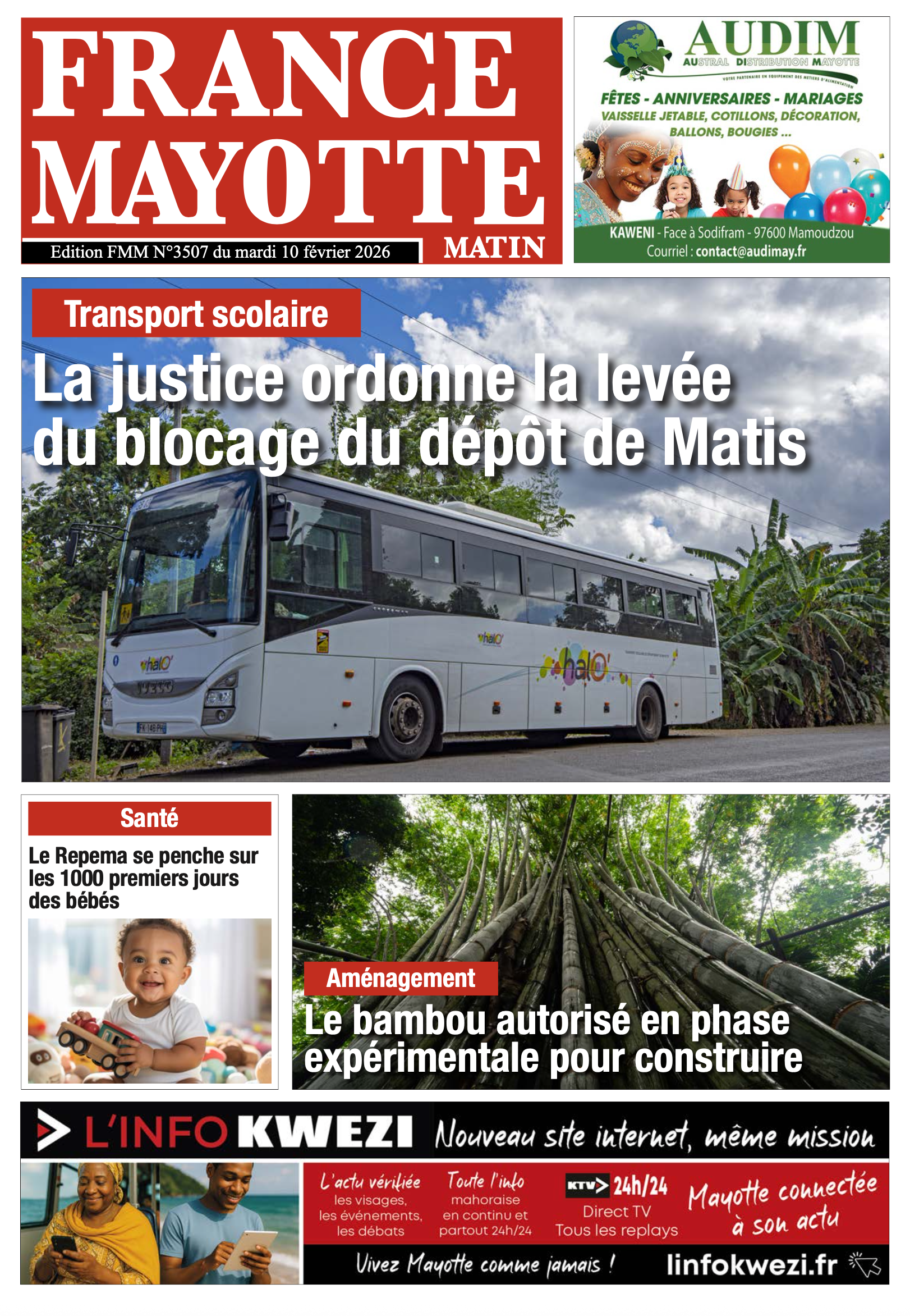 Votre France Mayotte Matin vient de paraître