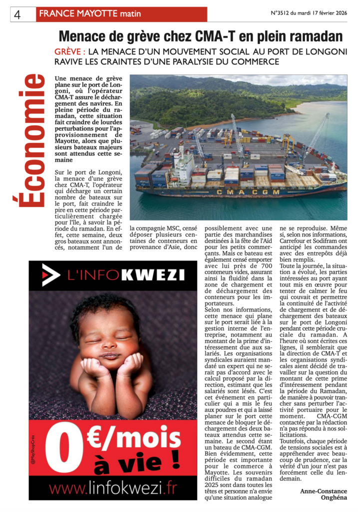 Votre France Mayotte Matin vient de paraître 1 Capture decran 2026 02 17 a 03.32.22