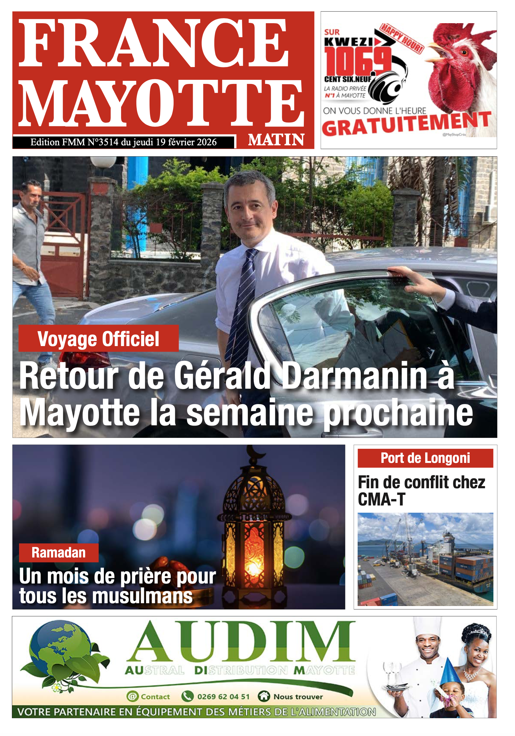 Votre France Mayotte Matin vient de paraître