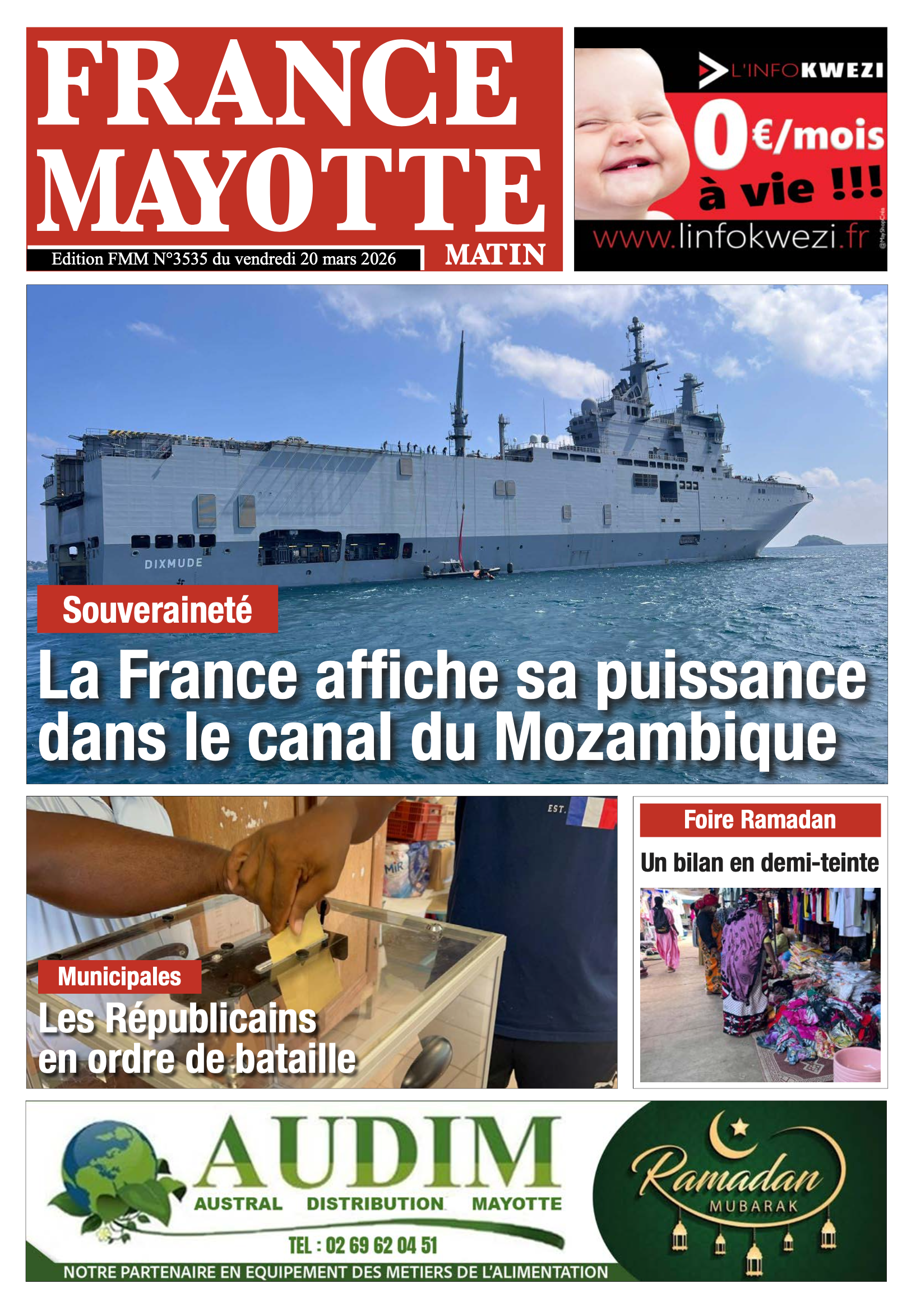 Votre France Mayotte Matin vient de paraître