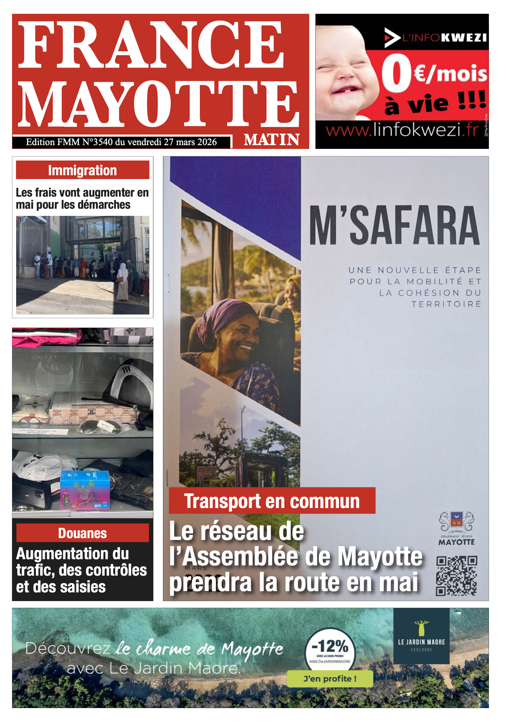Votre France Mayotte Matin vient de paraître