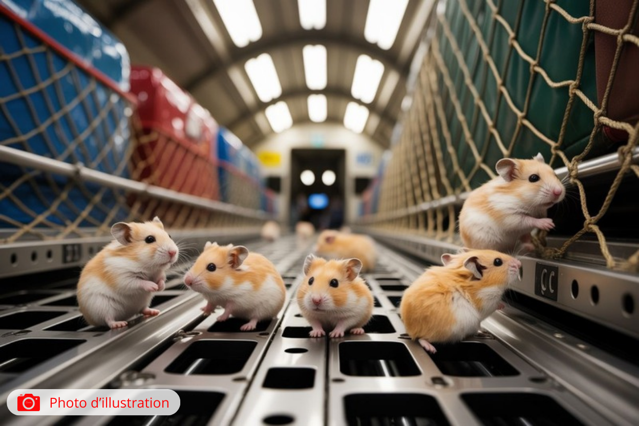 Neuf hamsters clouent un avion Corsair au sol