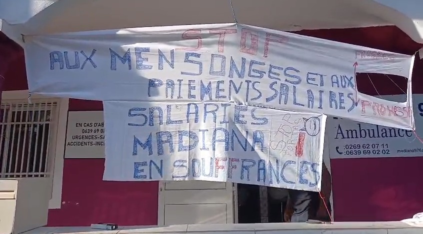 Les salariés de Madiana 976 Ambulance en grève pour dénoncer la situation économique de leur société