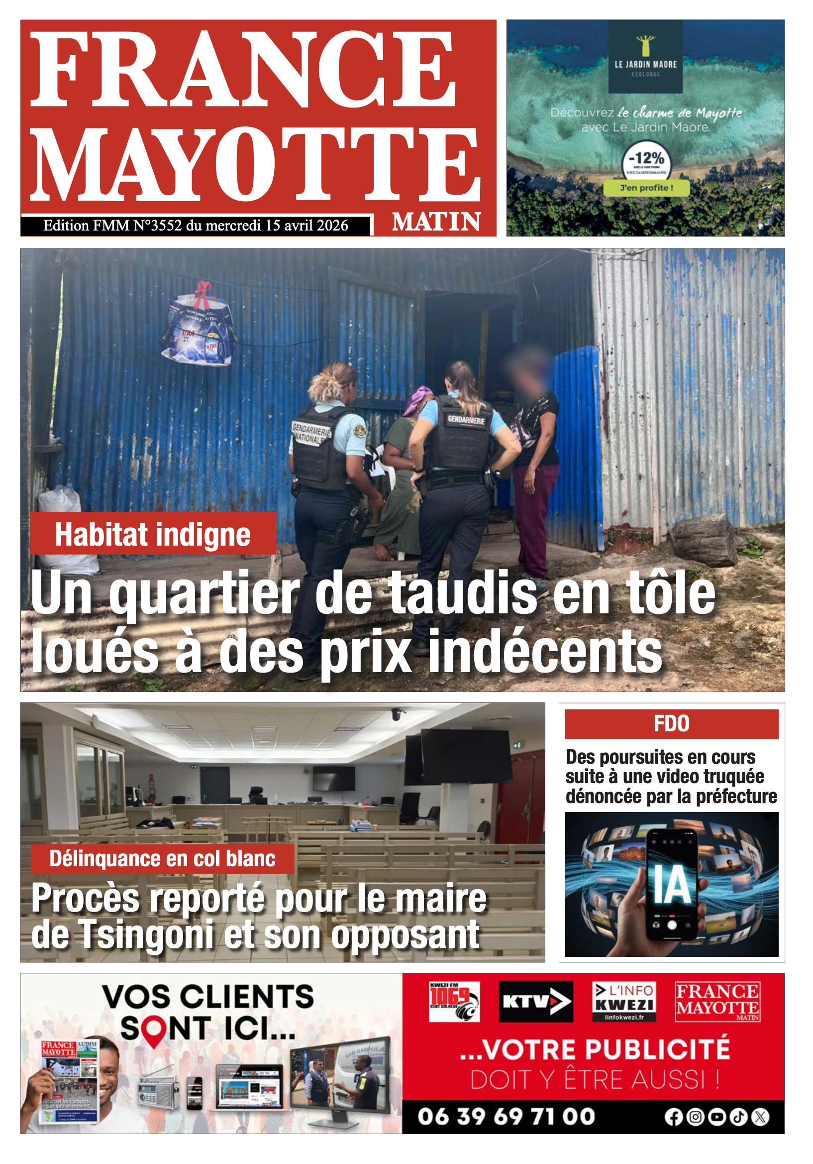 Votre France Mayotte Matin vient de paraître
