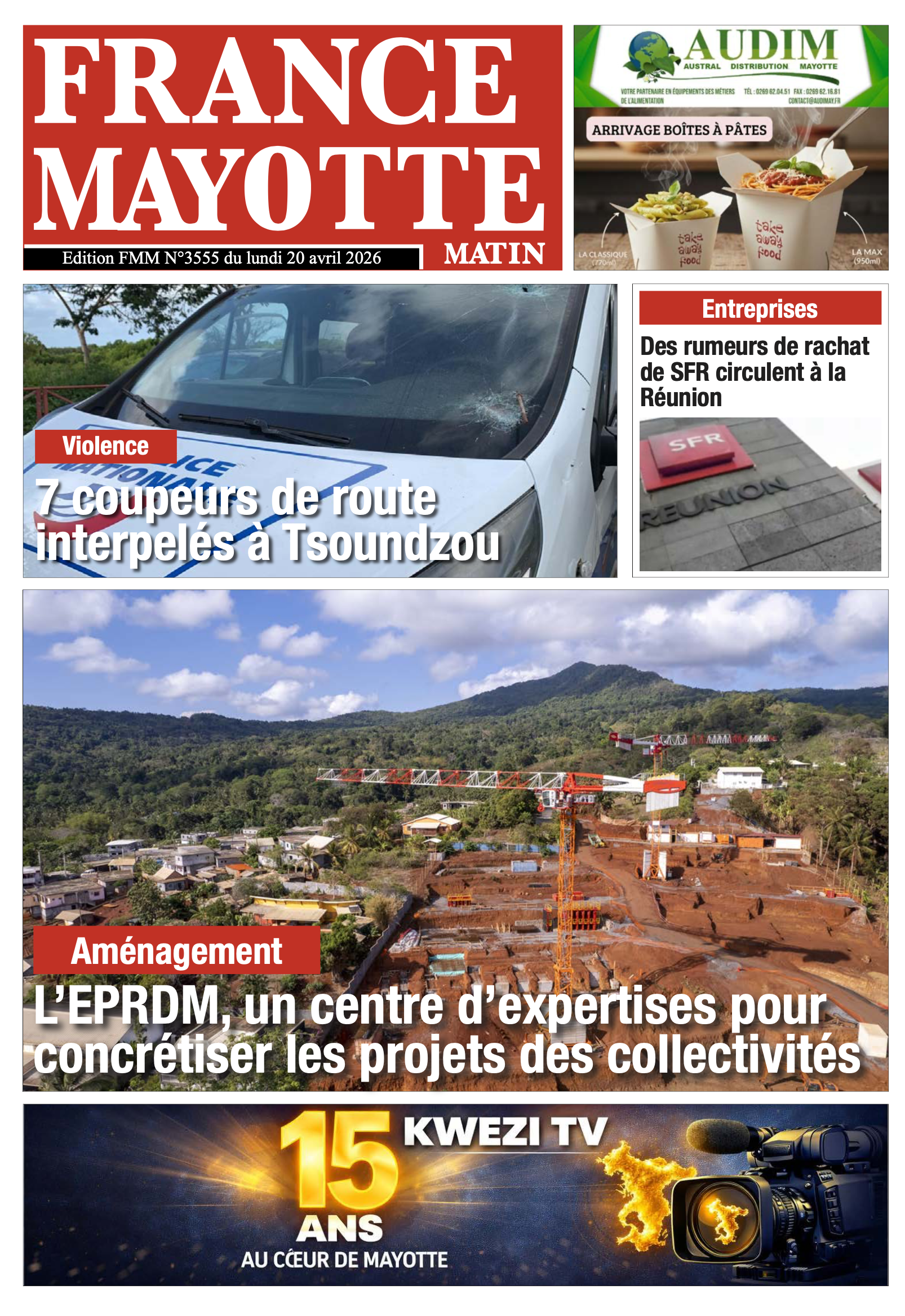 Votre France Mayotte Matin vient de paraître