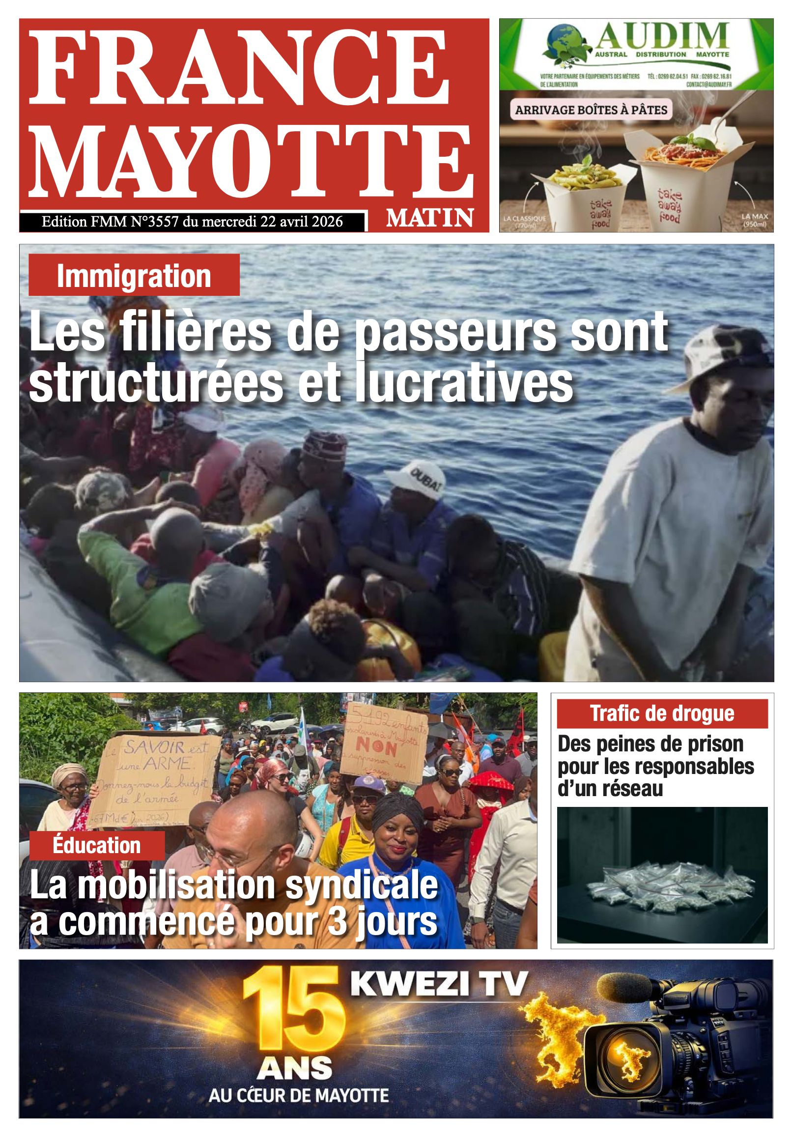 Votre France Mayotte Matin vient de paraître