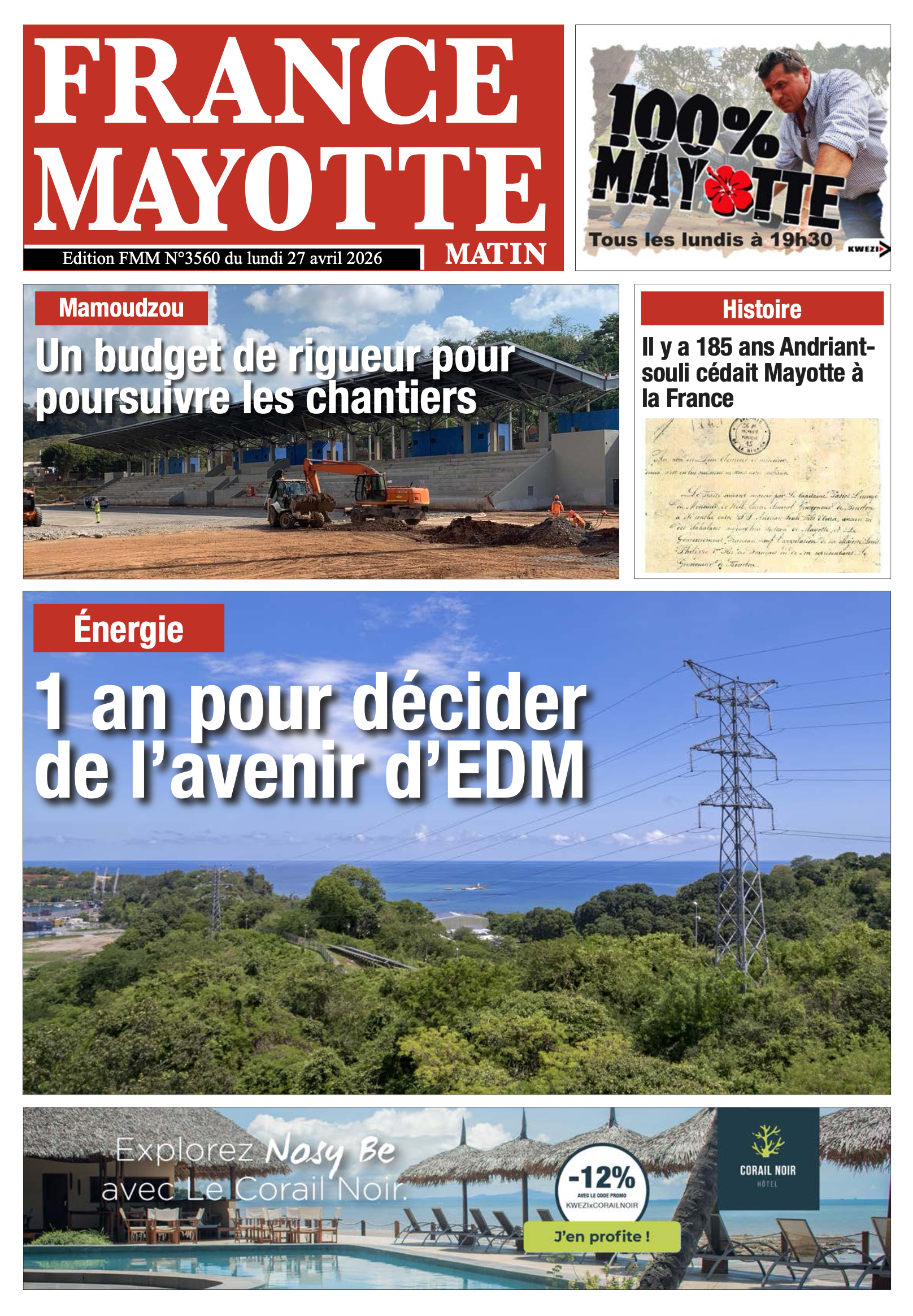 Votre France Mayotte Matin vient de paraître
