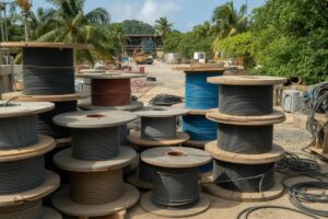 Illustration de câbles électriques évoquant la sanction de Autorité de la concurrence contre Nexans et Sonepar pour entente dans les territoires ultramarins.