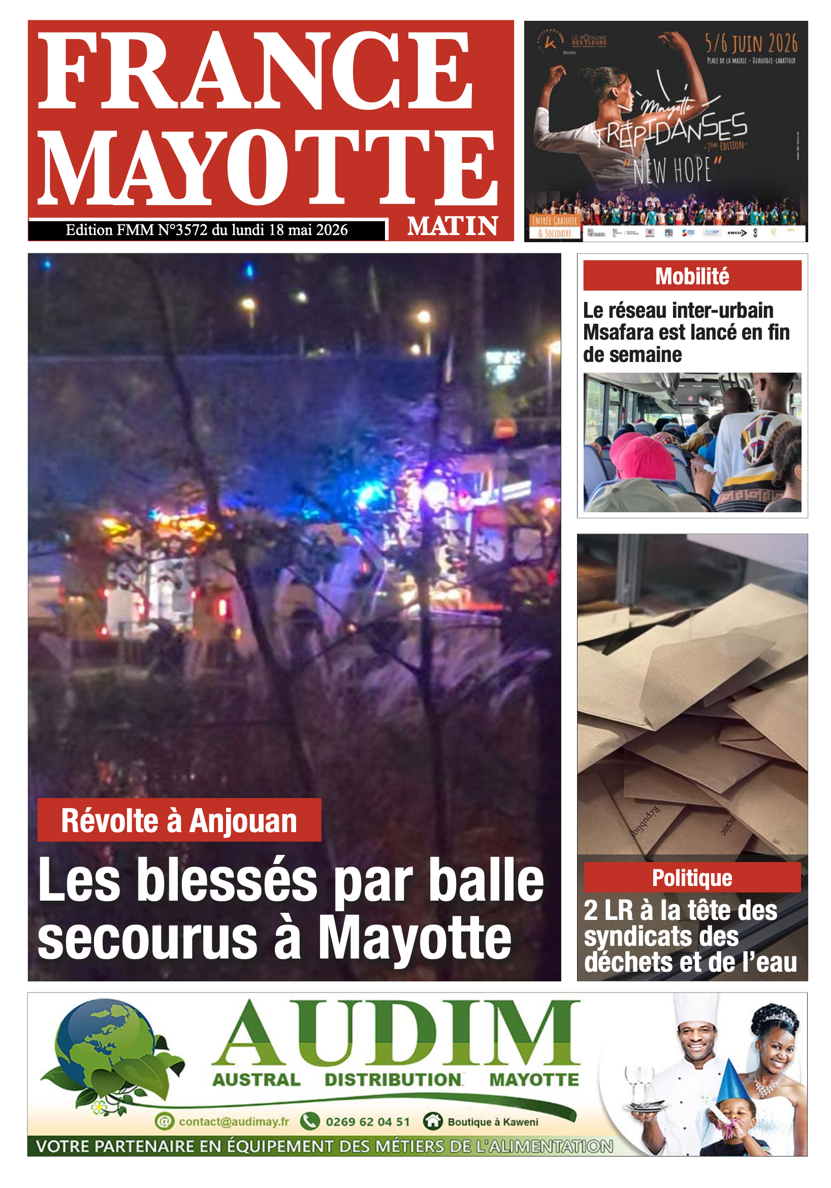 Votre France Mayotte Matin vient de paraître