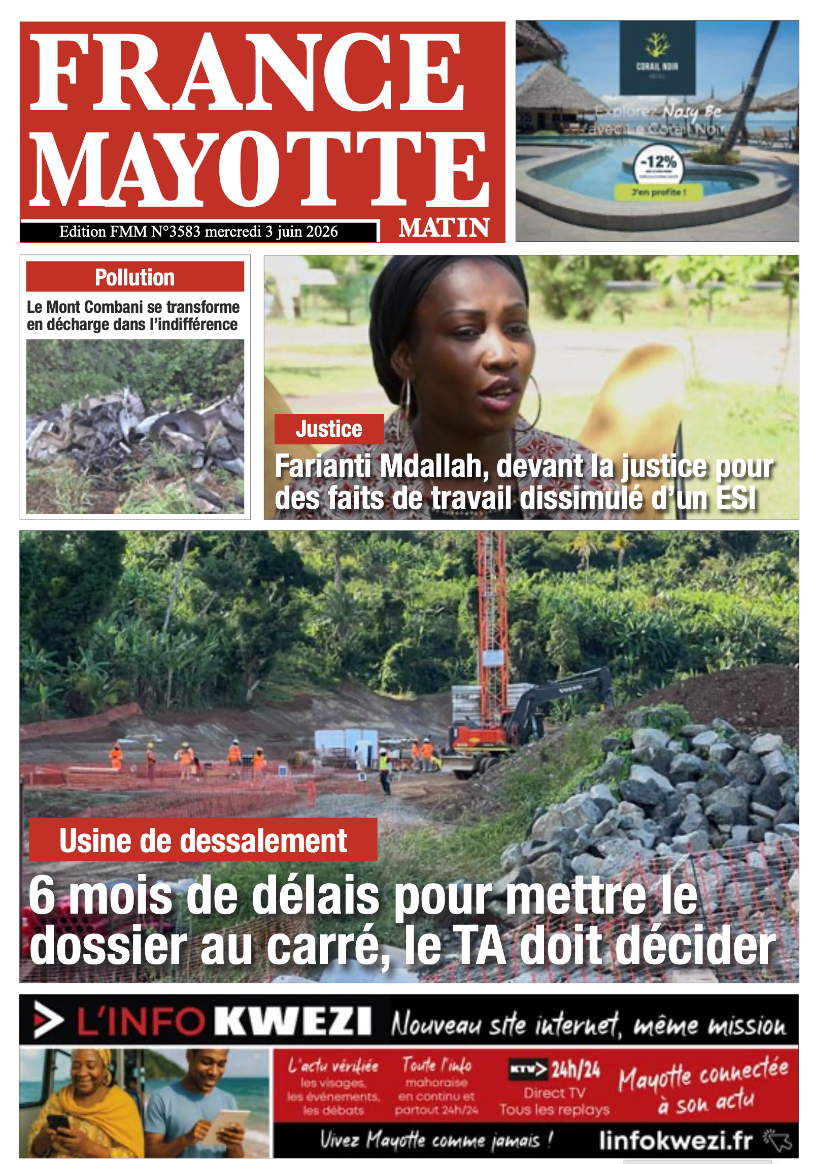 Votre France Mayotte Matin vient de paraître
