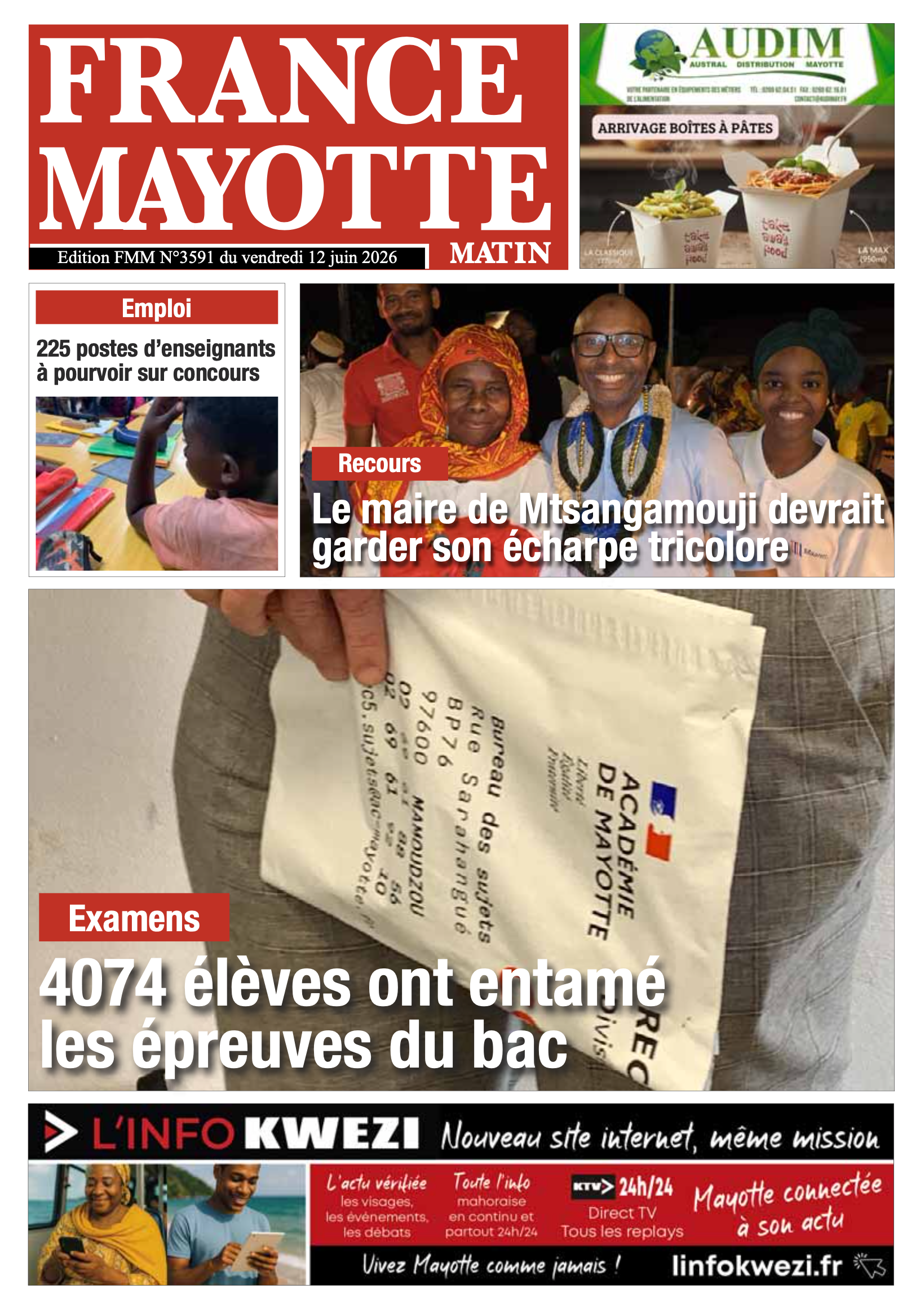 Votre France Mayotte Matin vient de paraître