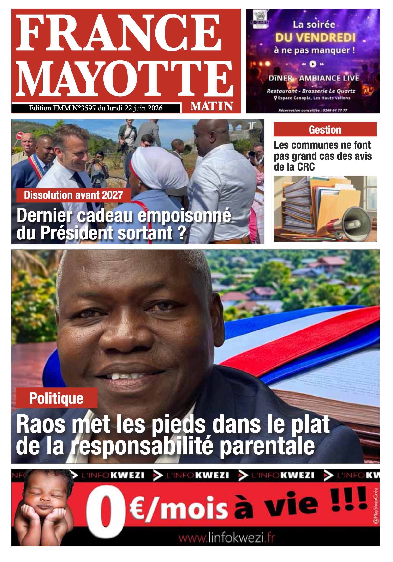 Votre France Mayotte Matin vient de paraître