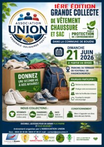 Accueil 23 Collecte solidaire de vêtements, chaussures et sacs organisée à Hagnoundrou, dans la commune de Bouéni, pour favoriser le réemploi et aider les familles.