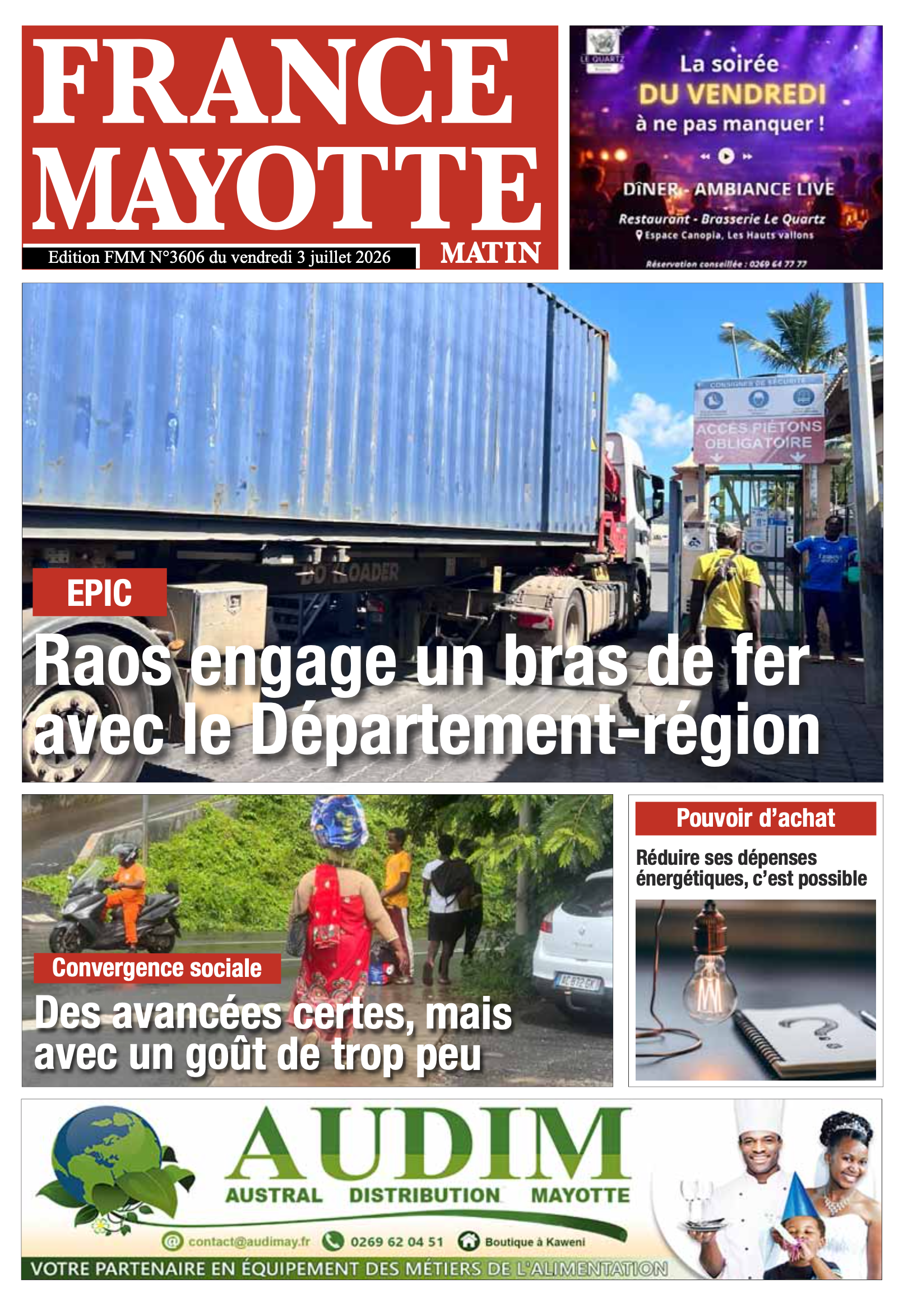 Votre France Mayotte Matin vient de paraître
