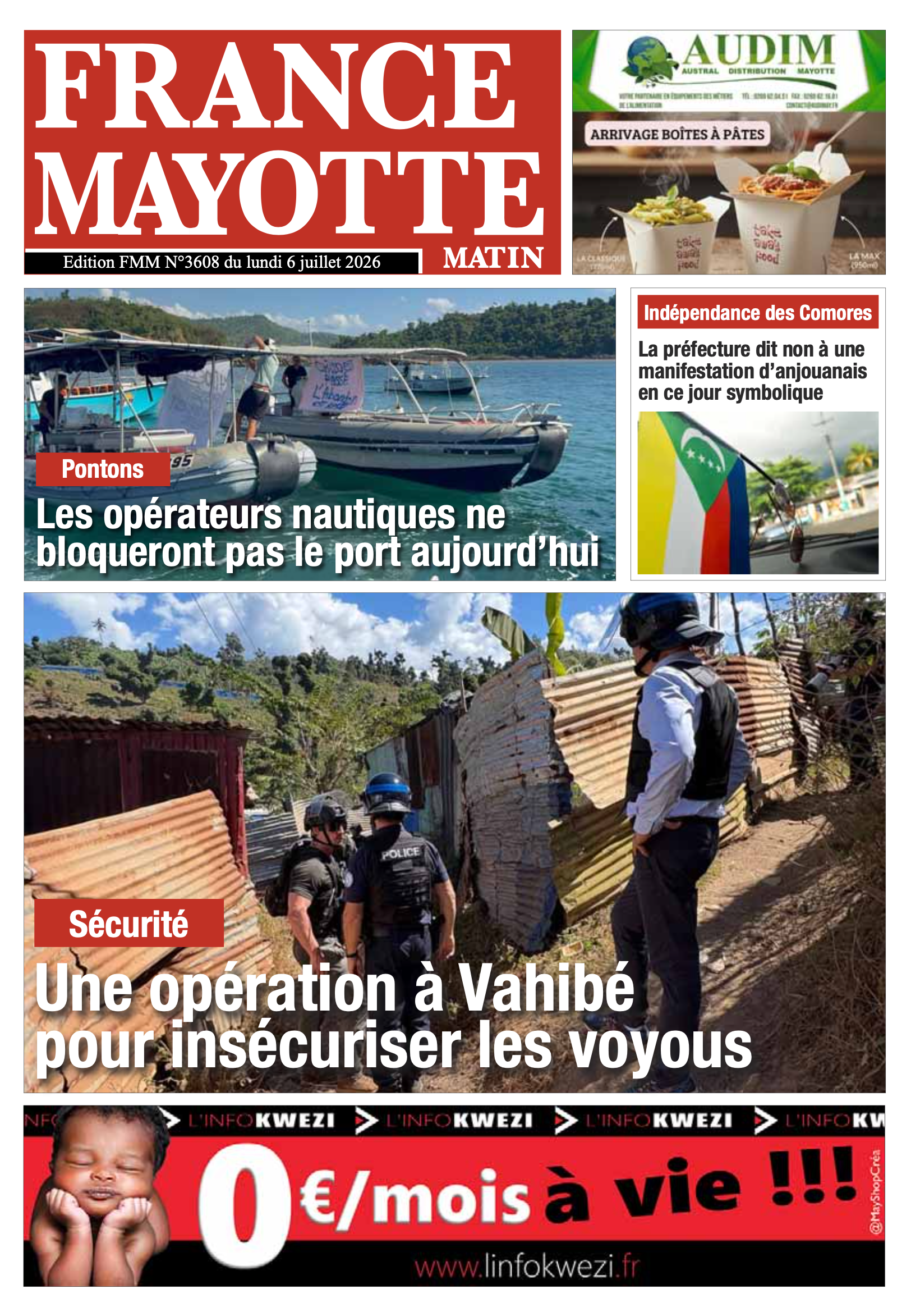 Votre France Mayotte Matin vient de paraître