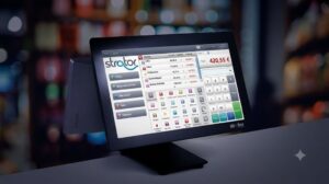 Accueil 15 Commerçant utilisant un logiciel de caisse dans un commerce de proximité à Mayotte dans le cadre de la transformation numérique des entreprises