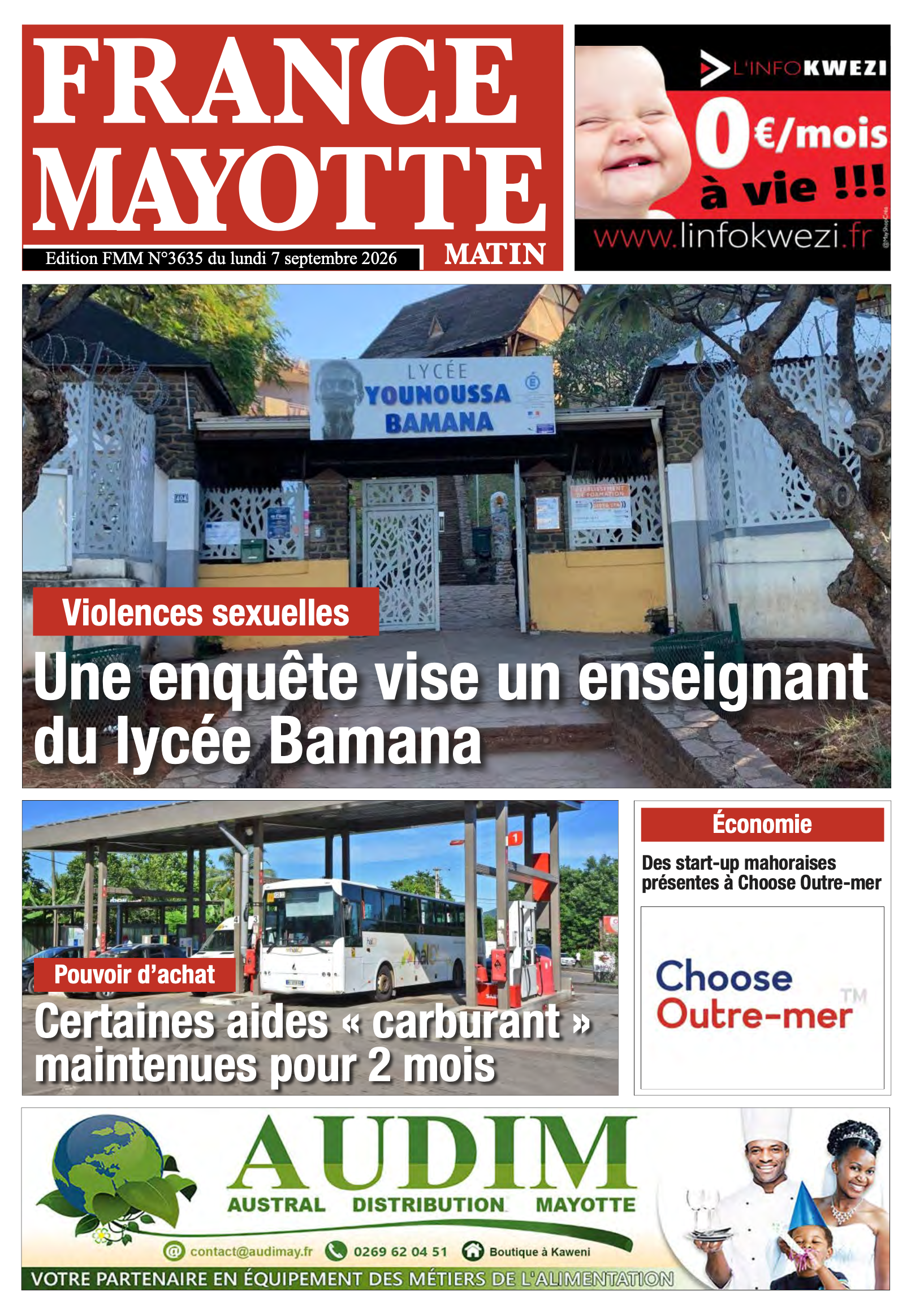 Votre France Mayotte Matin vient de paraître