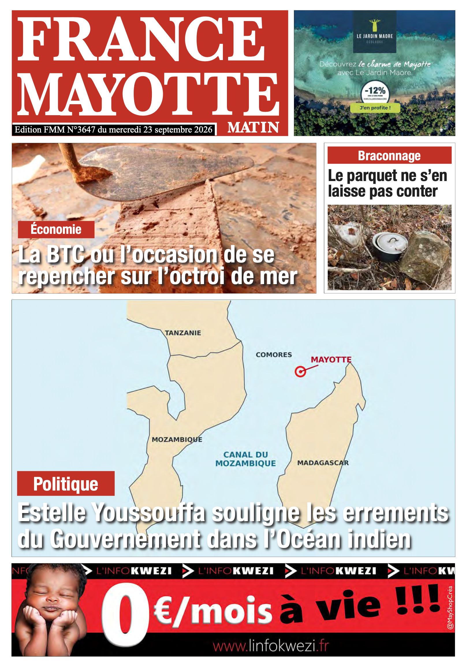 Votre France Mayotte Matin vient de paraître