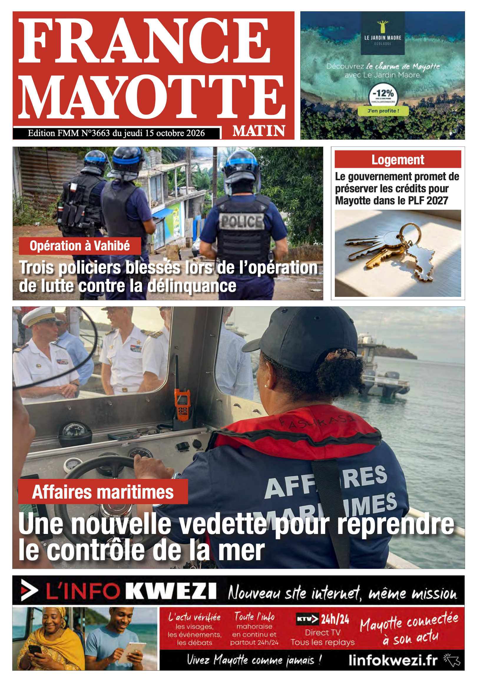 Votre France Mayotte Matin vient de paraître