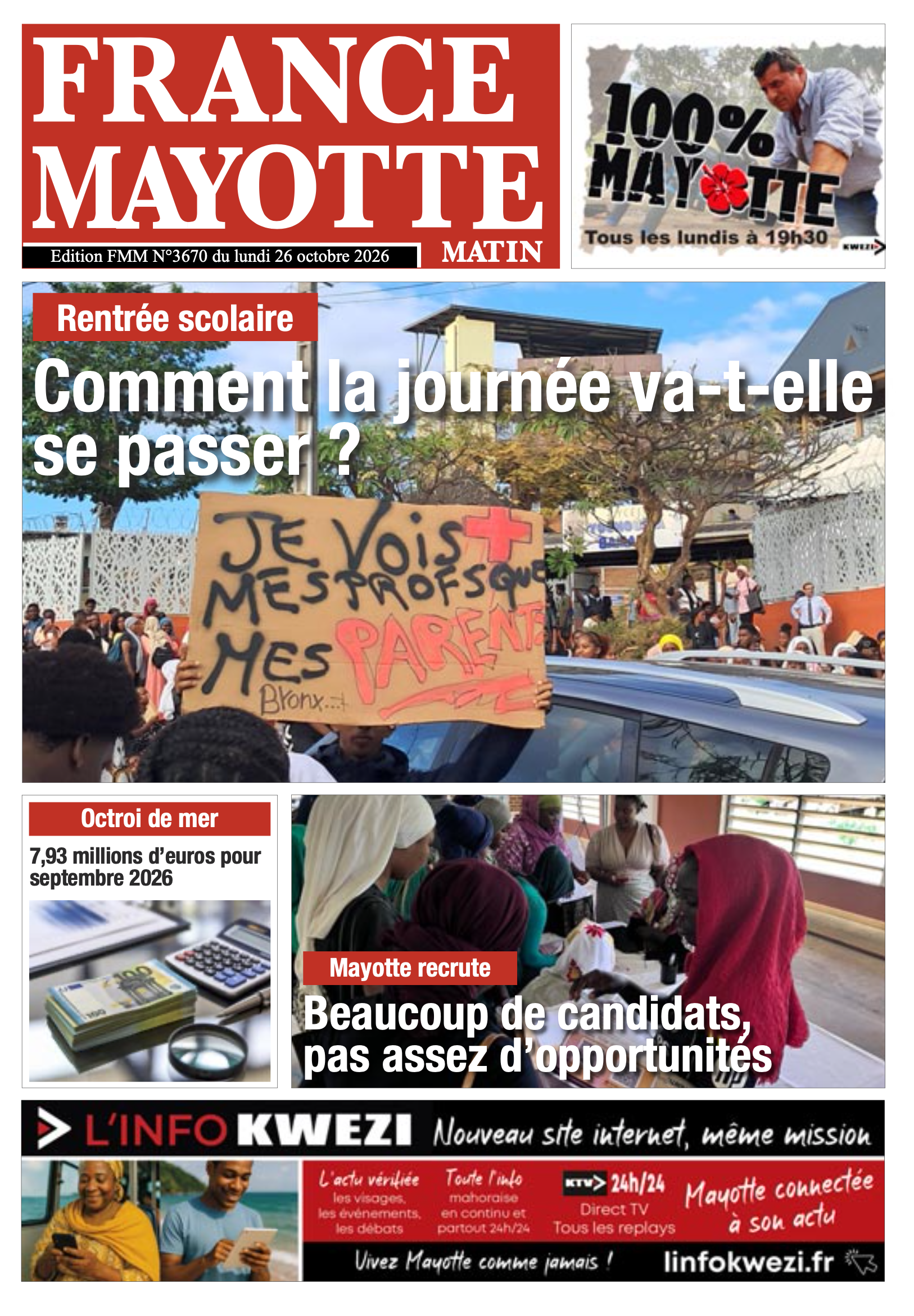 Votre France Mayotte Matin vient de paraître