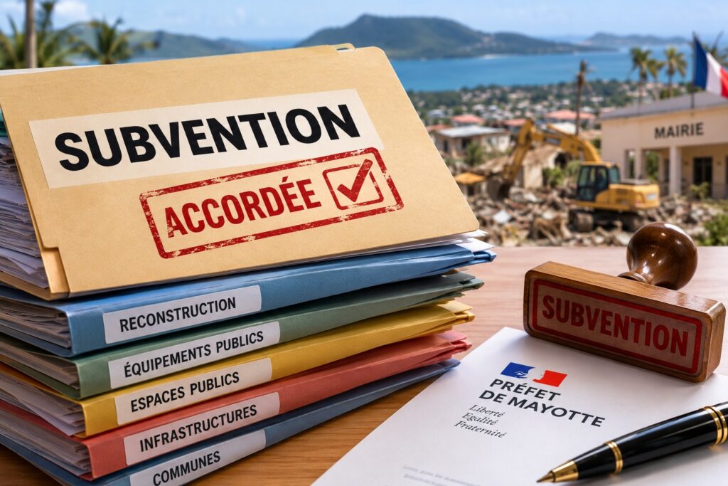 Subventions de l’État pour la reconstruction post-Chido à Dembéni, notamment pour le projet T22 Hajangoua et la rénovation des écoles.