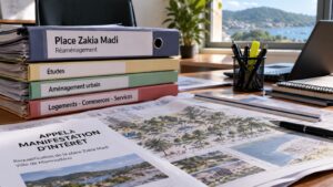 Accueil 117 La place Zakia Madi, située face au front de mer de Mamoudzou, au cœur d’un projet de réaménagement porté par la municipalité.
